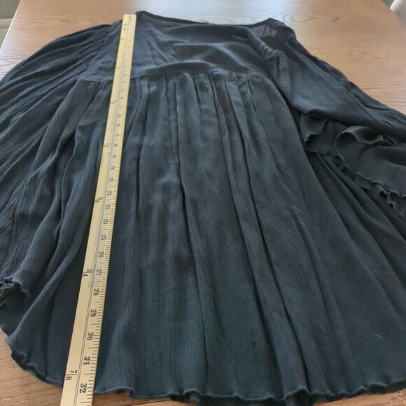 Gypsy‎ Rose Black Embroidered Poncho Top With Tie Neck Flowing Sleeves Boho sz M - Picture 11 of 11